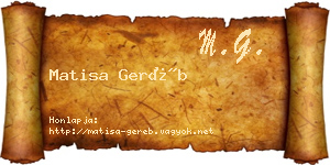 Matisa Geréb névjegykártya
